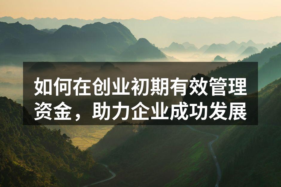 如何在创业初期有效管理资金，助力企业成功发展